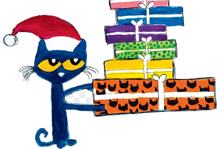 Pete The Cat Christmas Presents PNG image