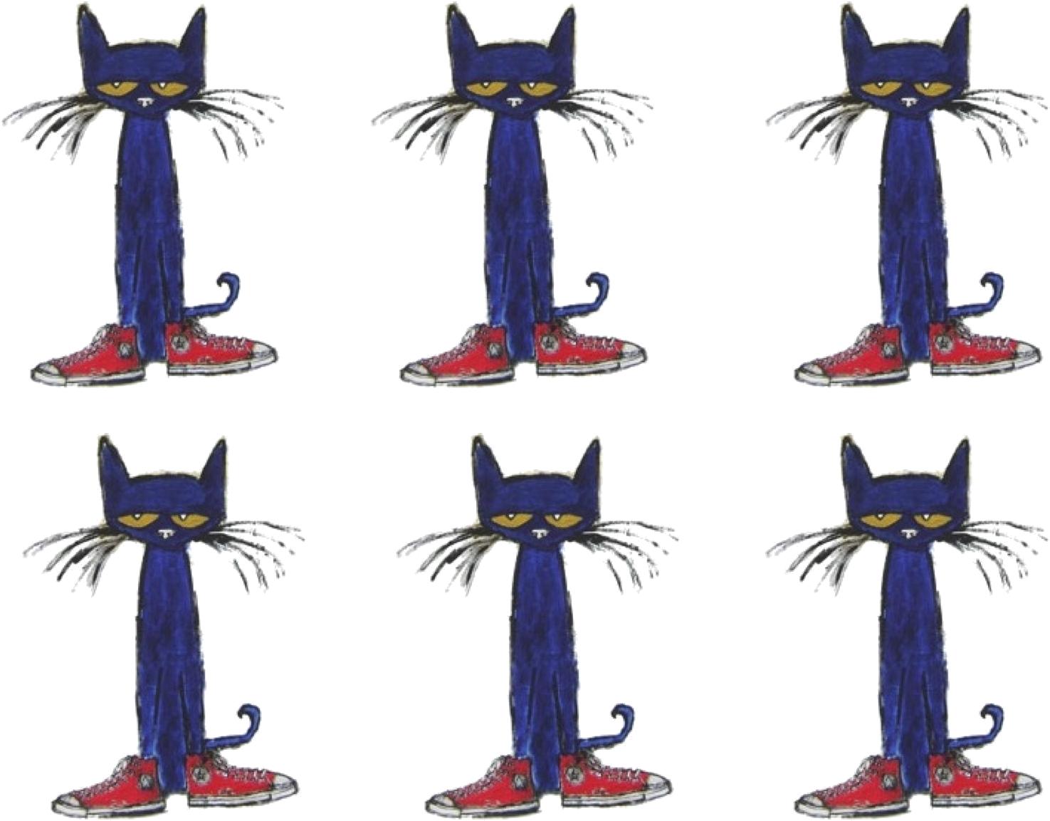 Pete The Cat Multiple Poses PNG image