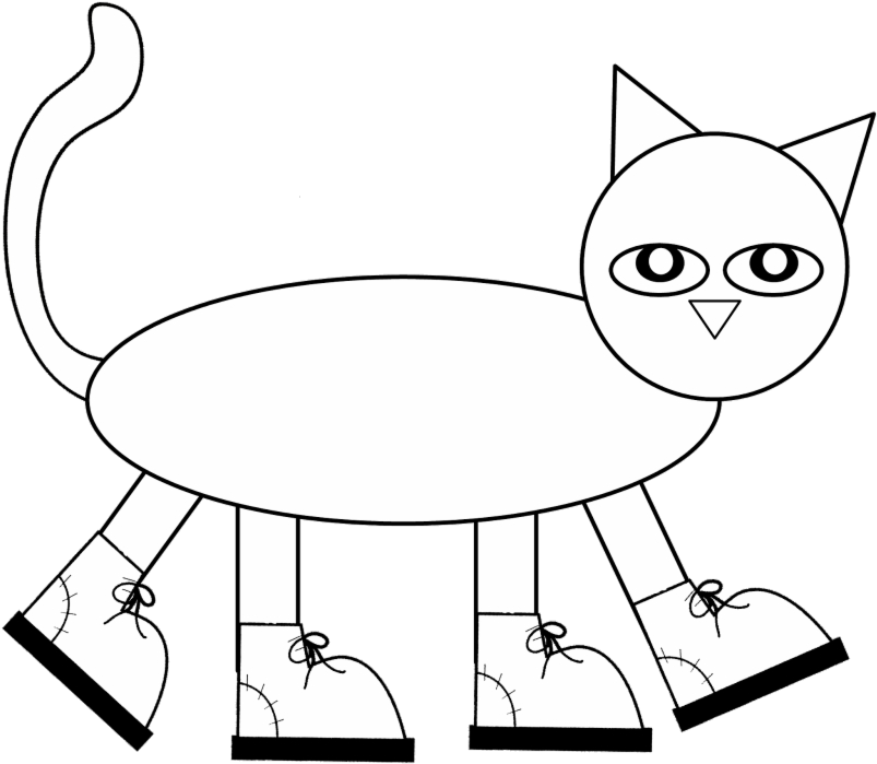 Pete The Cat Outline PNG image