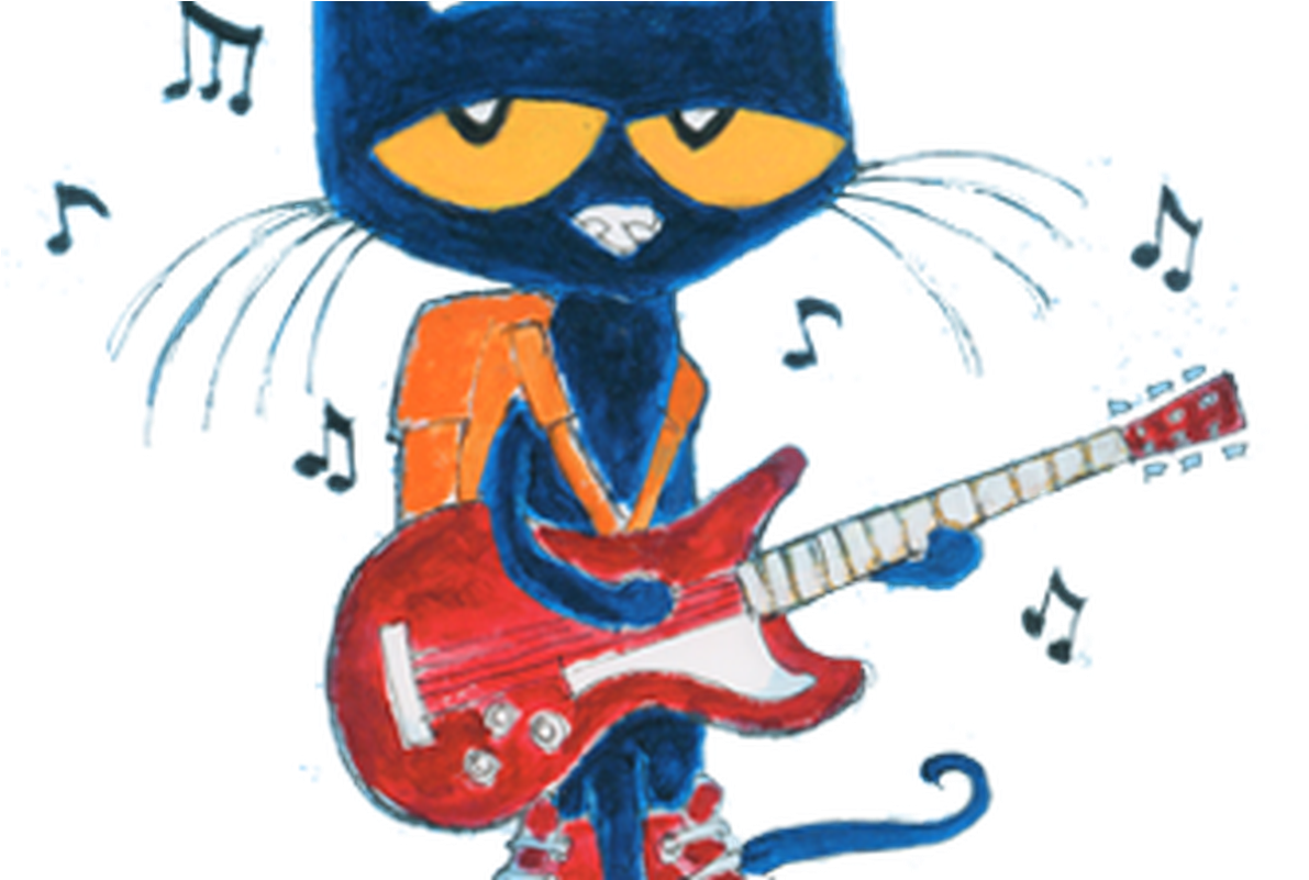 Pete The Cat Playing Guitar PNG image