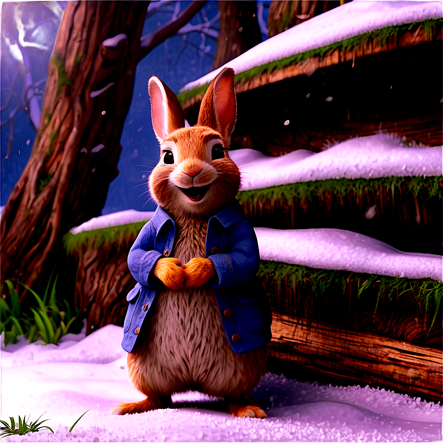 Peter Rabbit In The Snow Png Pfh48 PNG image