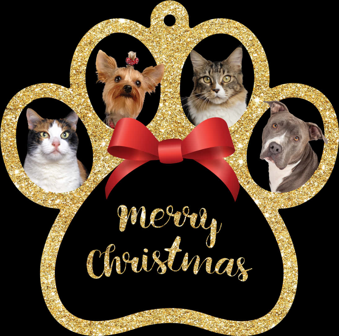 Pets Merry Christmas Ornament PNG image