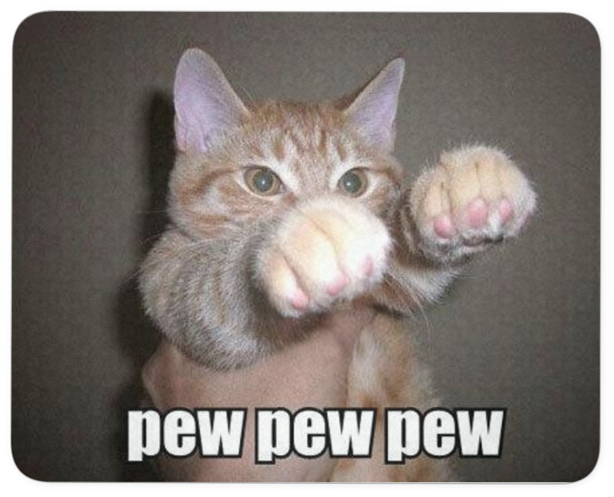 Pew Pew Cat Meme PNG image