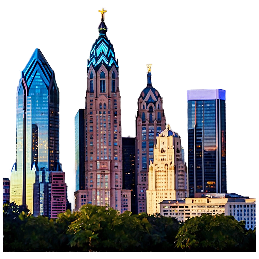 Philadelphia Skyline At Twilight Png 40 PNG image