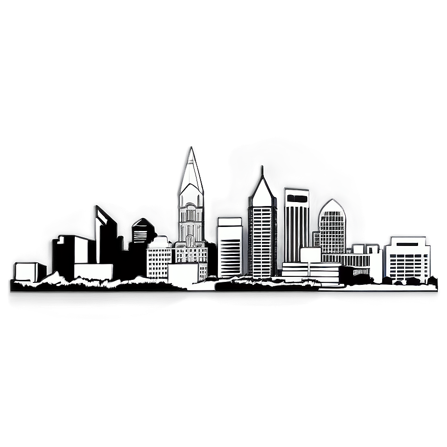 Philadelphia Skyline Black And White Png Nss PNG image