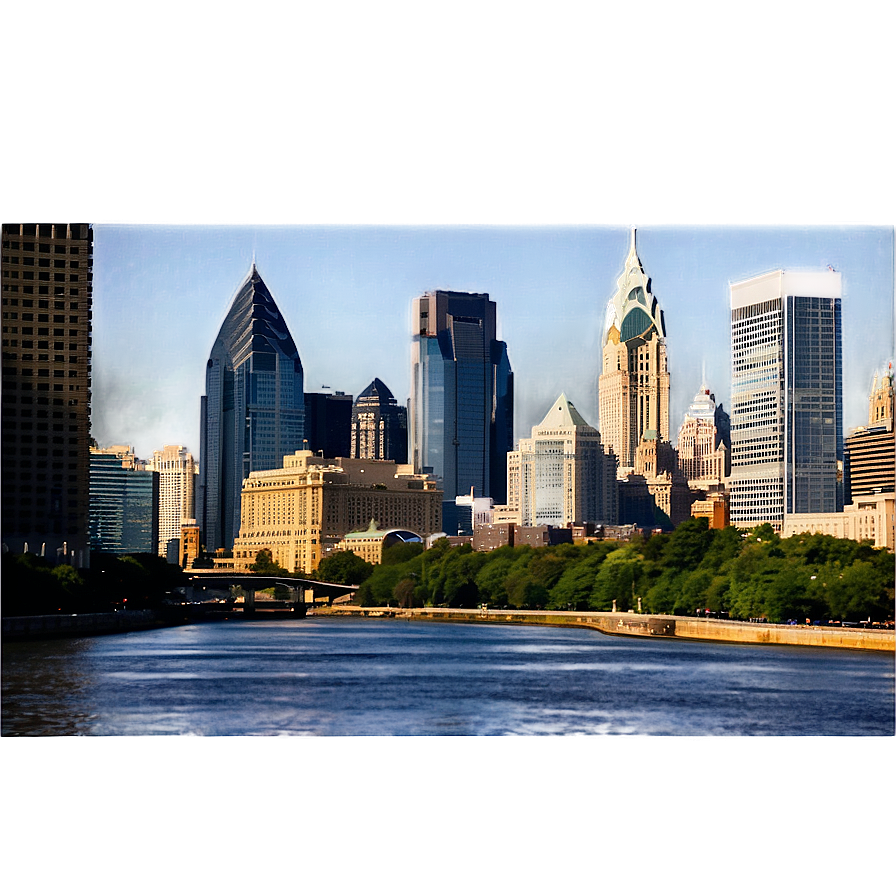 Philadelphia Skyline From River View Png 06252024 PNG image