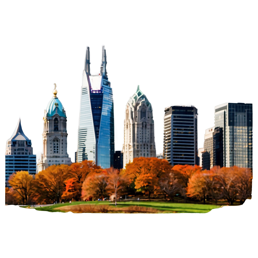 Philadelphia Skyline In Autumn Png Yxi79 PNG image