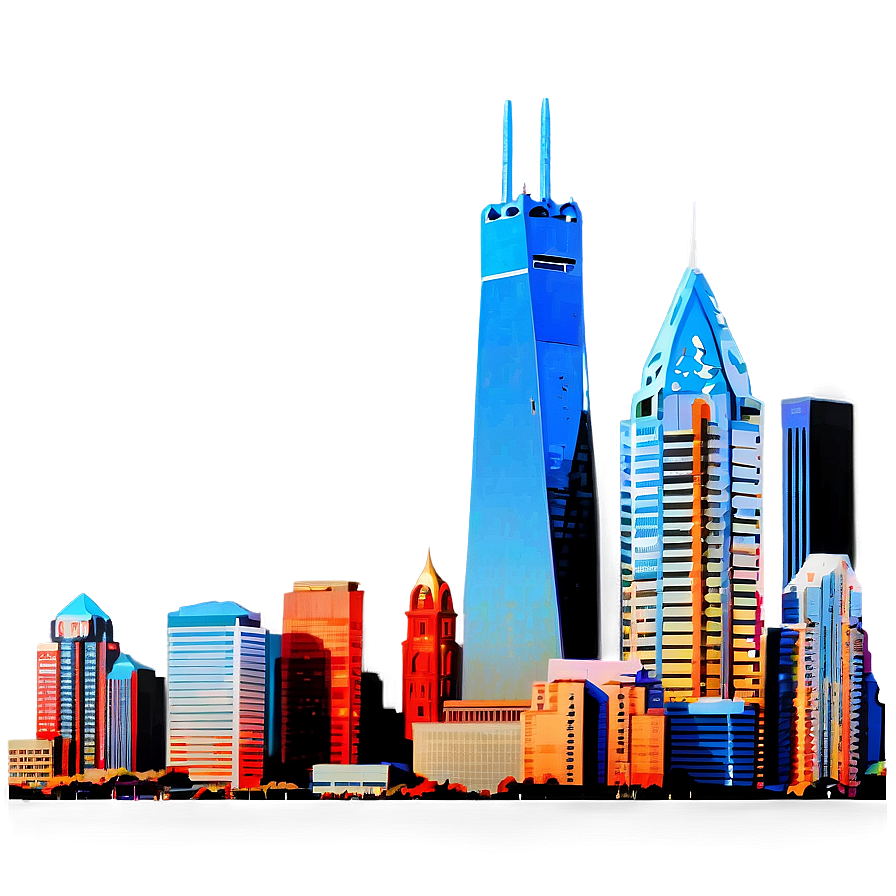 Philadelphia Skyline With Blue Sky Png Xoj47 PNG image