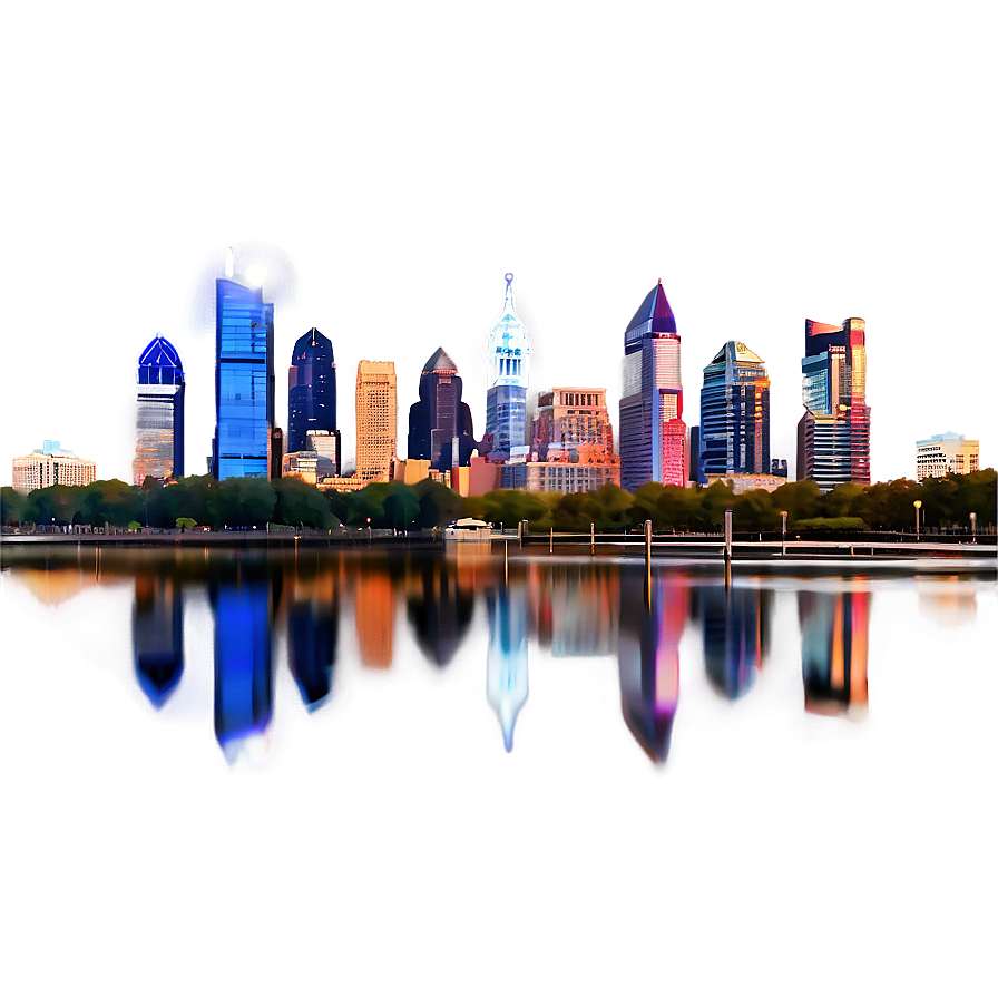 Philadelphia Skyline With Full Moon Png 63 PNG image