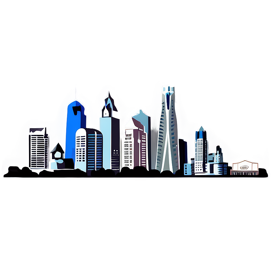 Philadelphia Skyline With Landmarks Png Qdw PNG image