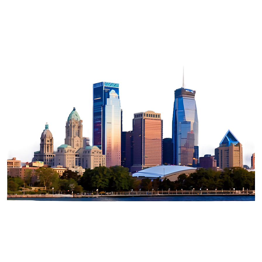 Philadelphia Skyline With Sports Stadiums Png Vvj57 PNG image