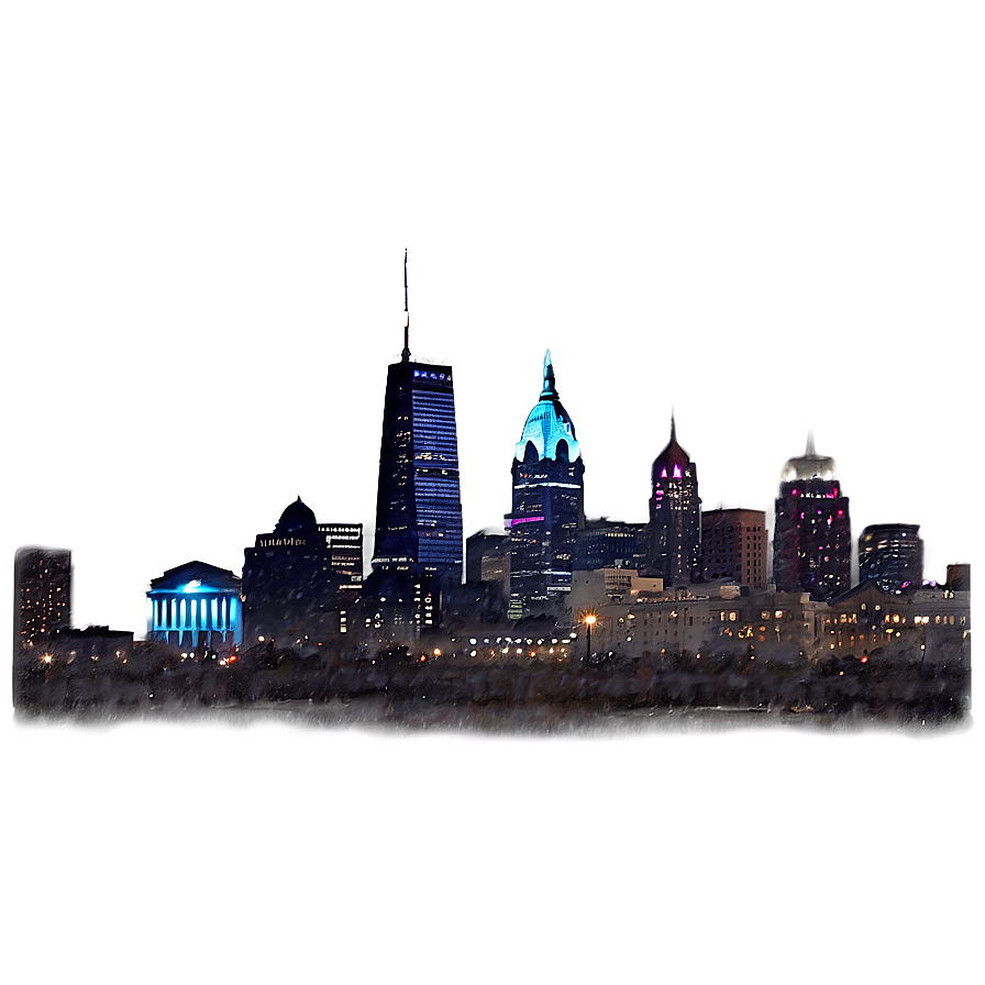 Philadelphia Skyline With Starry Night Png Gqv58 PNG image