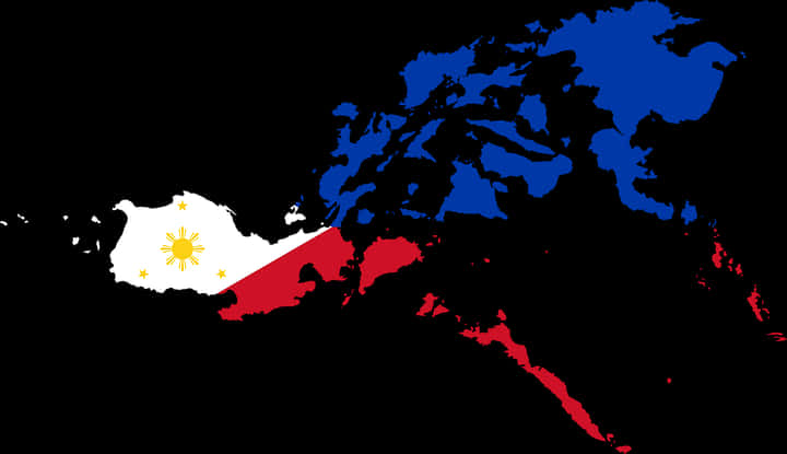 Philippine Flag Map Outline PNG image
