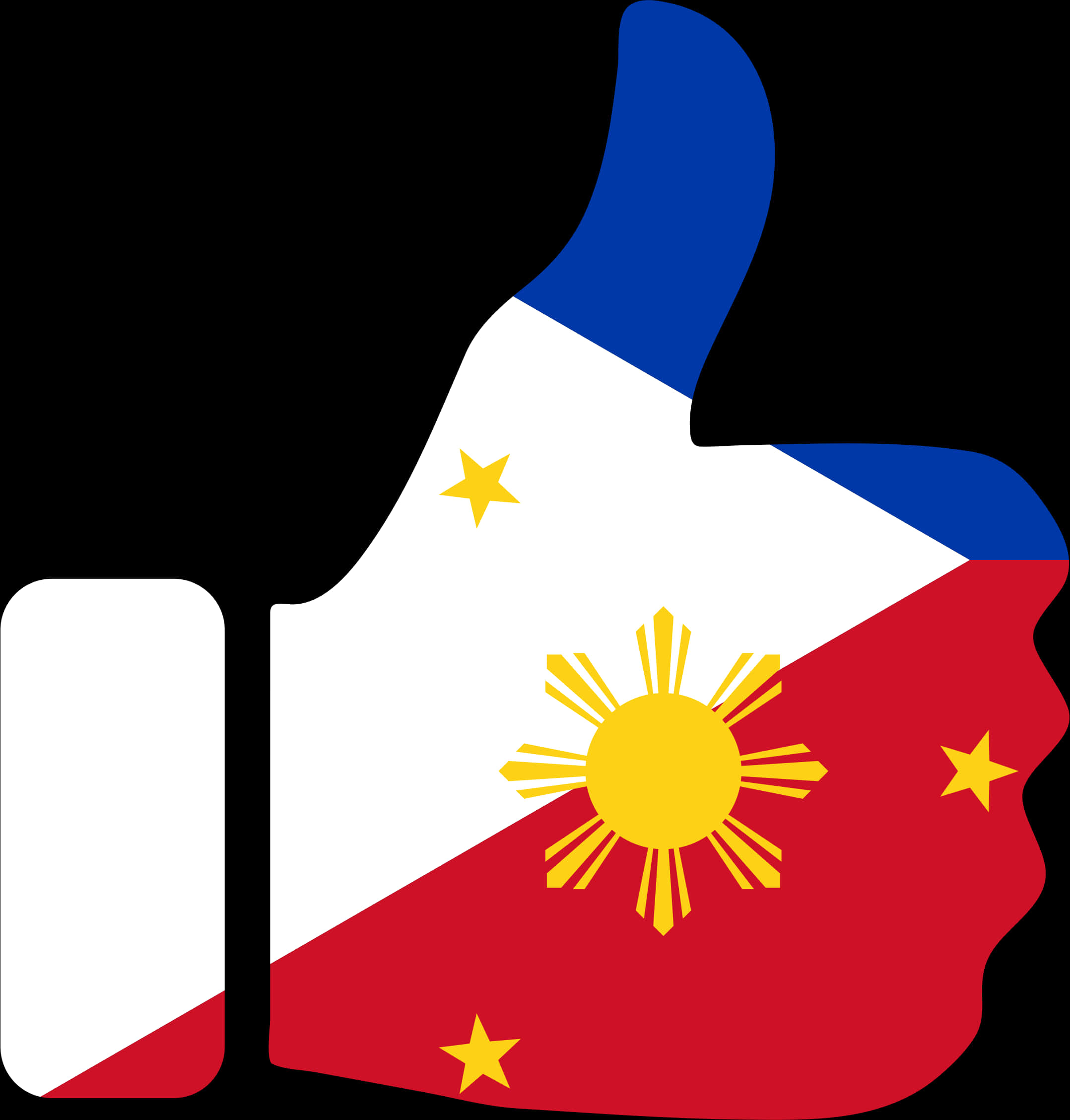 Philippine Flag Thumbs Up Graphic PNG image