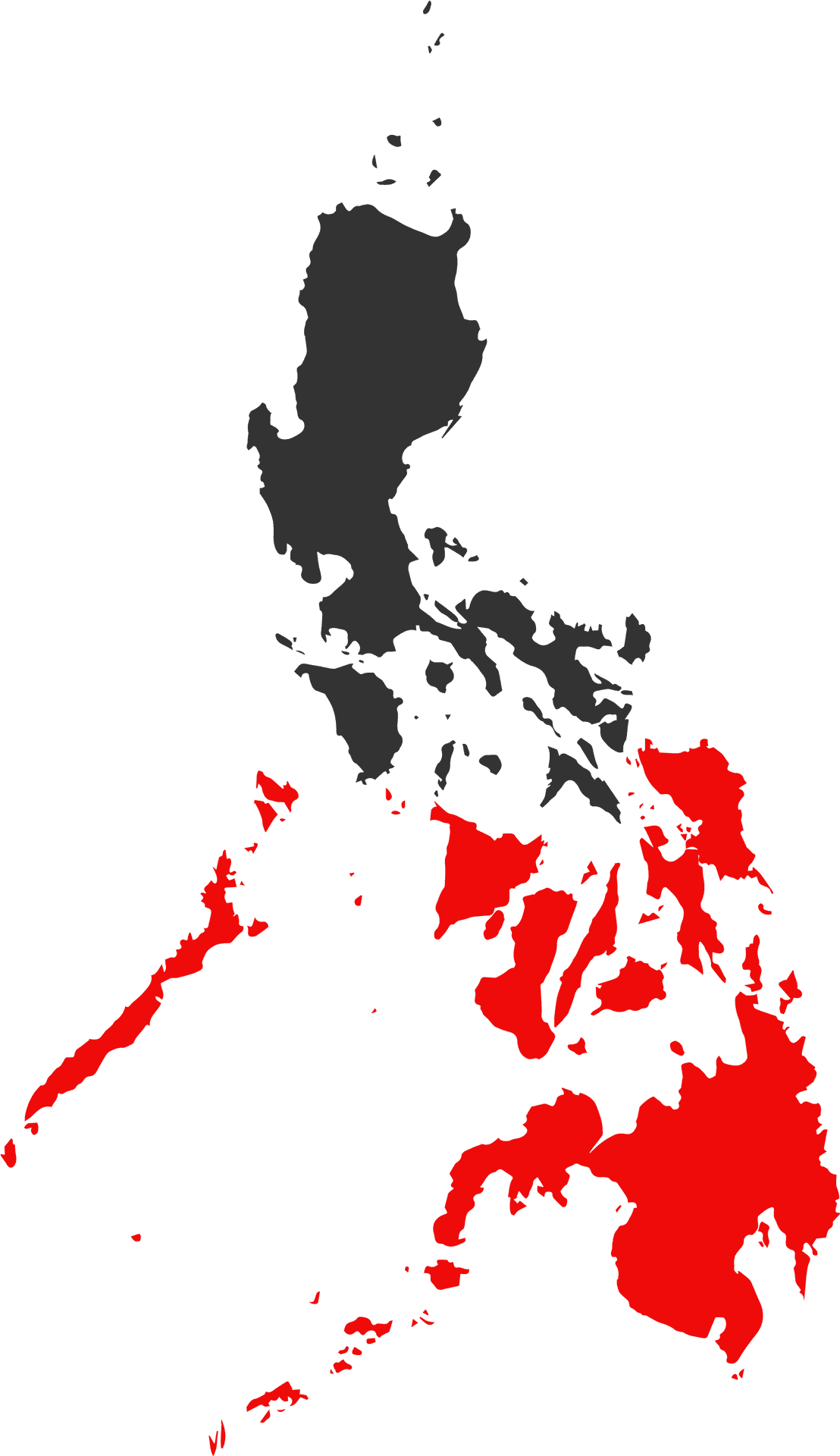 Philippines Map Redand Gray PNG image