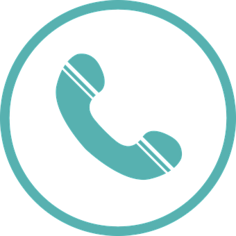 Phone Icon Circle Teal Background PNG image