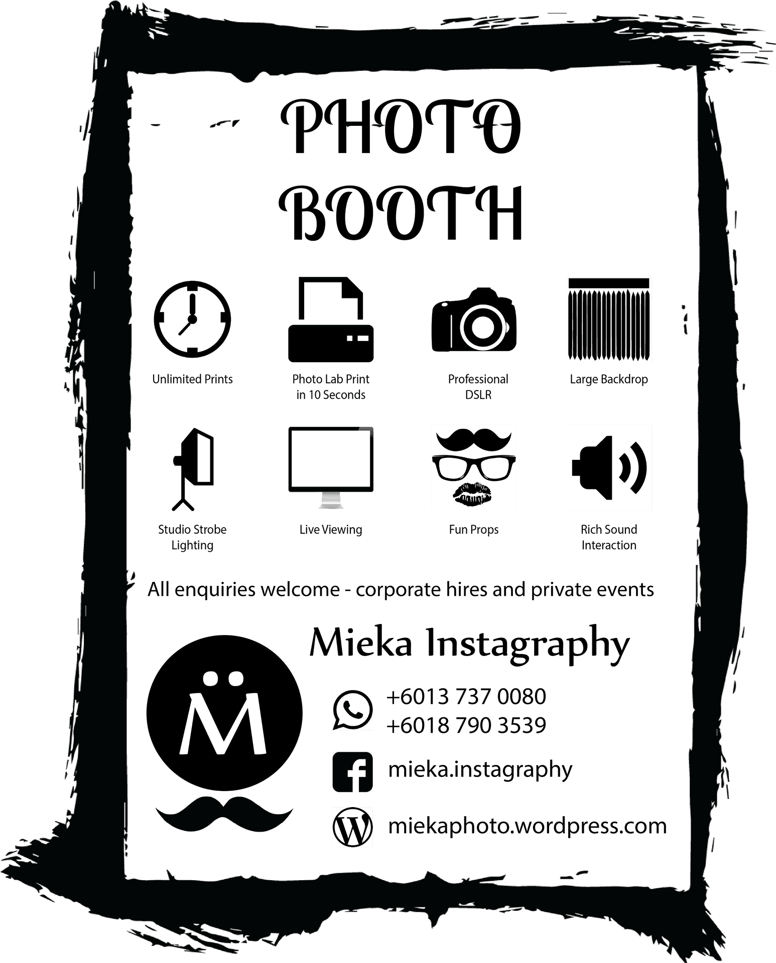 Photobooth Services Advertisement PNG image