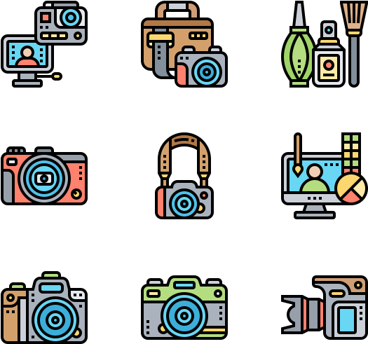 Photography Icons Set PNG image