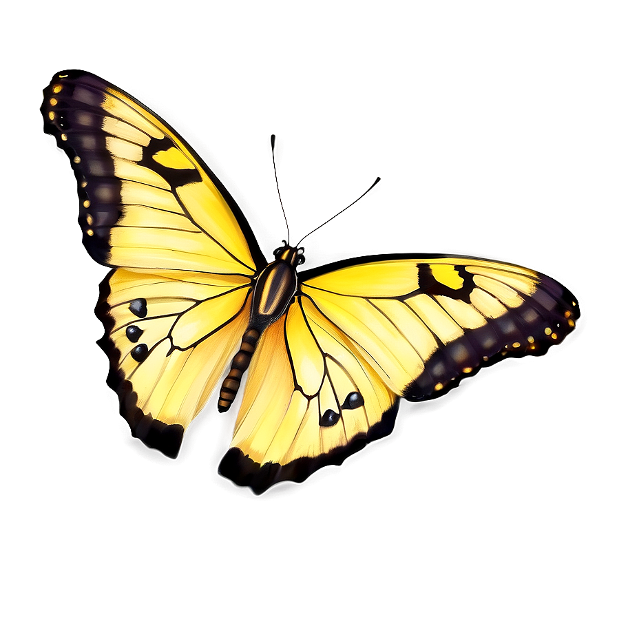 Photorealistic Yellow Butterfly Png 06292024 PNG image