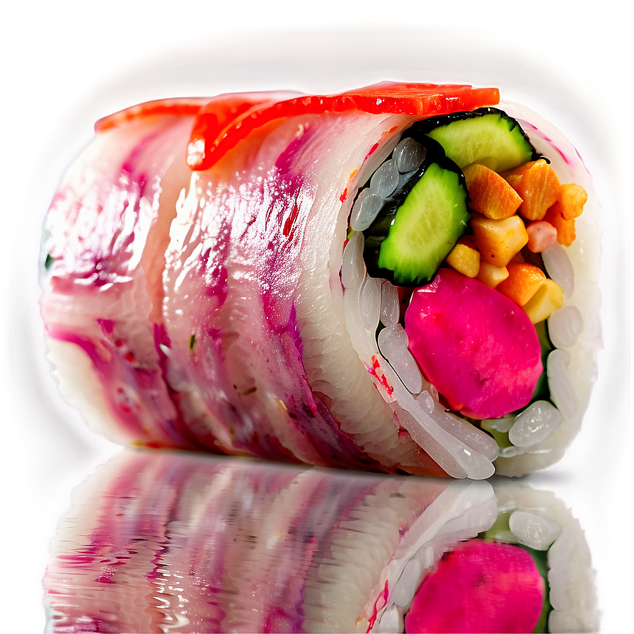 Pickled Radish Sushi Roll Png 06282024 PNG image