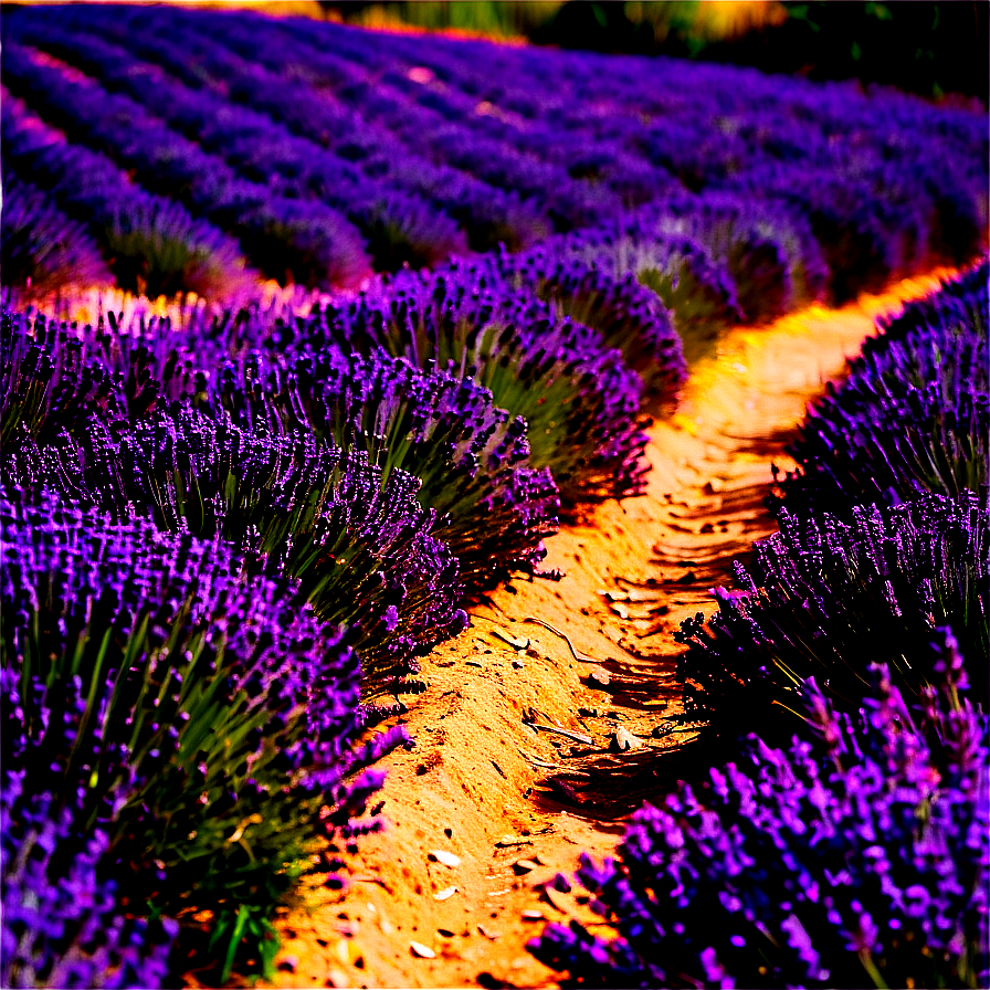 Picturesque Lavender Field Trail Png Qnu42 PNG image