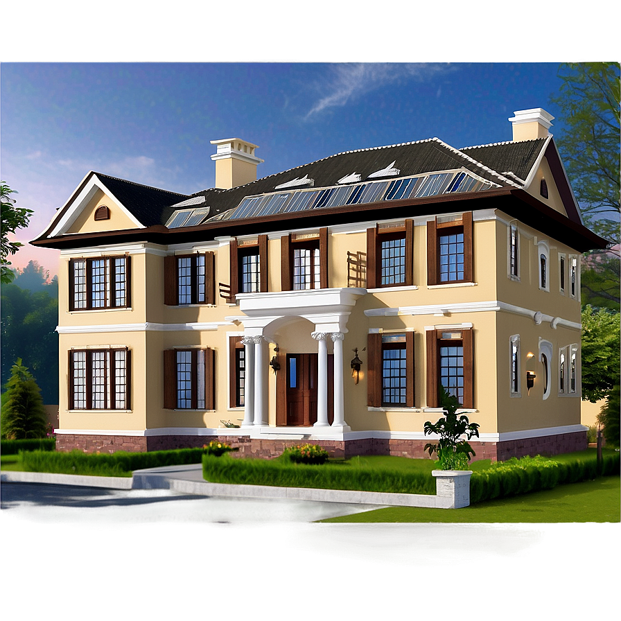 Picturesque Mansion Landscape Png 05242024 PNG image