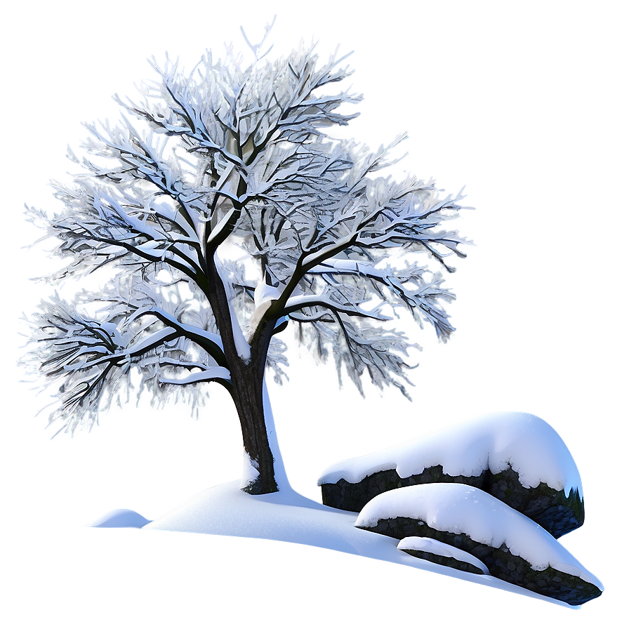 Picturesque Snowy Tree Png Fuv15 PNG image