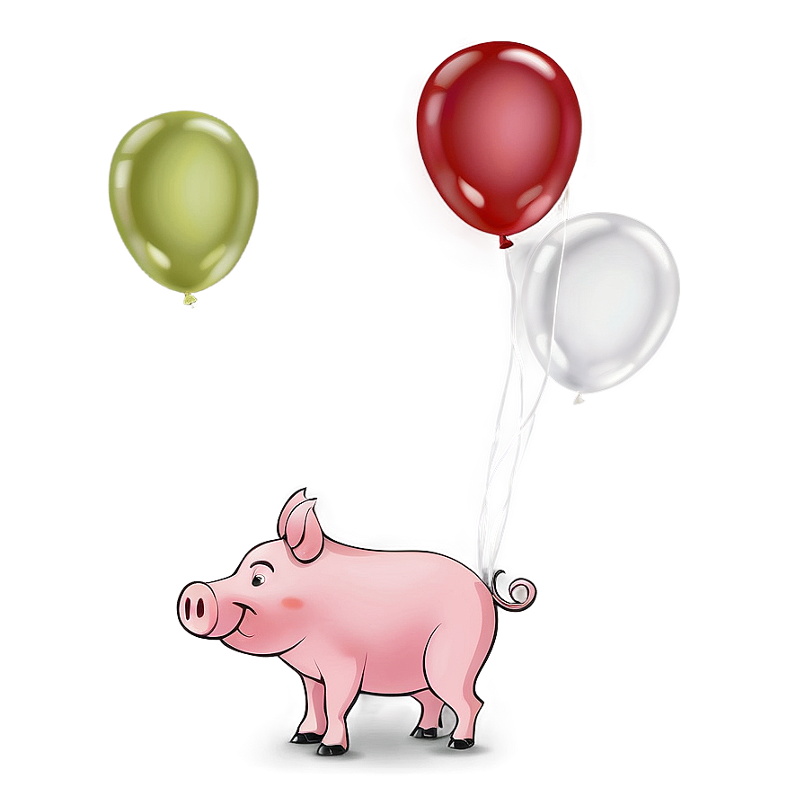 Pig With Balloons Png Tcr PNG image