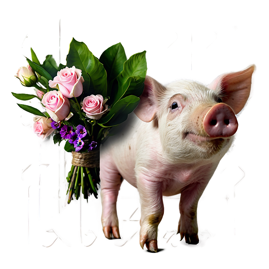 Pig With Flowers Png Tty PNG image