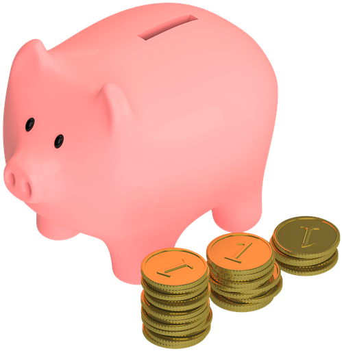 Piggy Bank And Coins.png PNG image