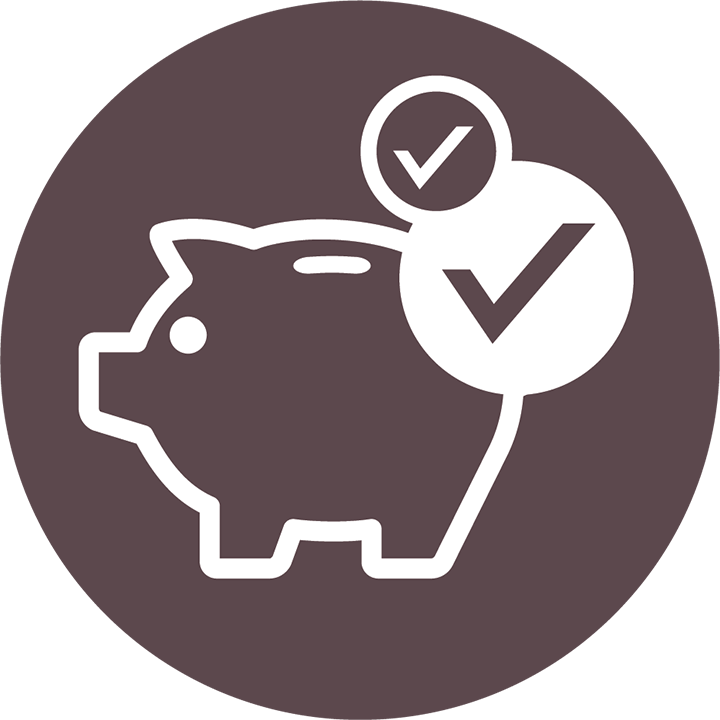 Piggy Bank Approved Savings Concept PNG image
