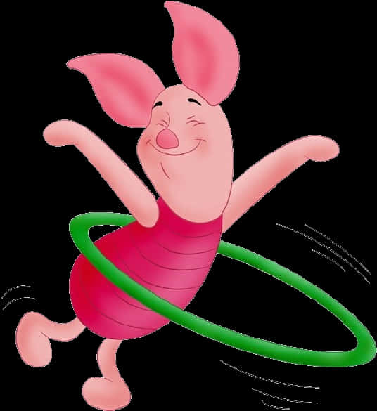 Piglet Hula Hooping Fun PNG image