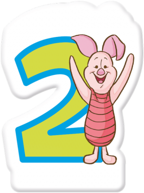 Piglet_ Number_2_ Birthday_ Sticker PNG image