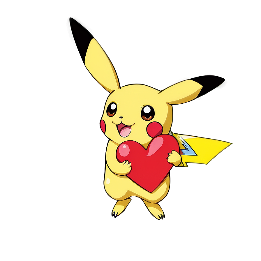 Pikachu Love Heart Png Etx43 PNG image