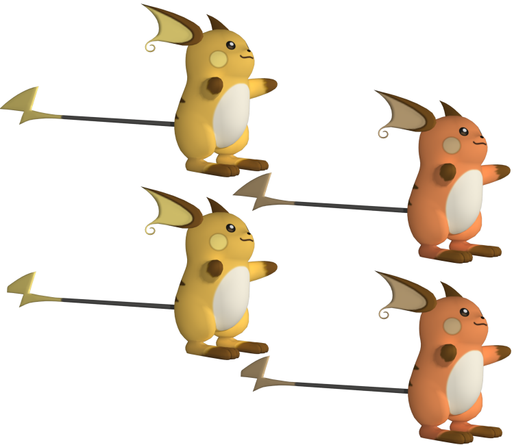Pikachu Raichu Evolution Sequence PNG image