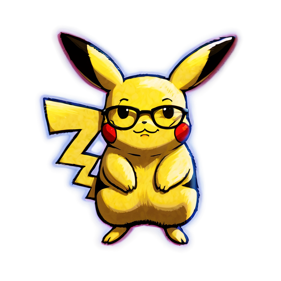 Pikachu With Glasses Png Vnt PNG image