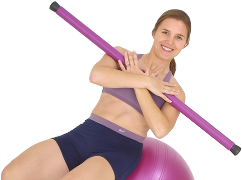 Pilates Exercisewith Balland Bar PNG image