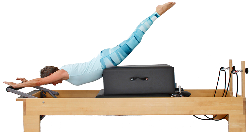 Pilates Reformer Swan Dive Exercise PNG image