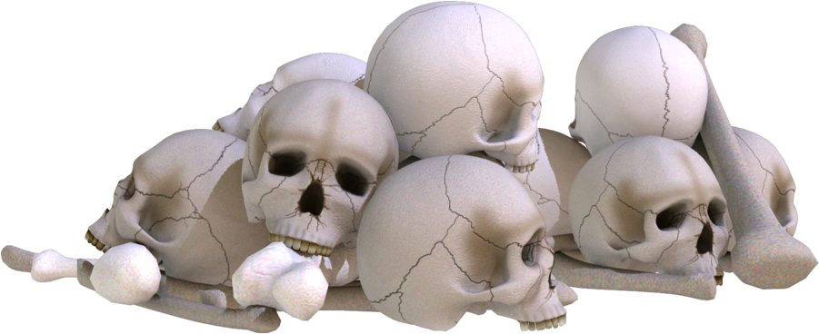 Pile_of_ Cracked_ Skulls_ Render PNG image