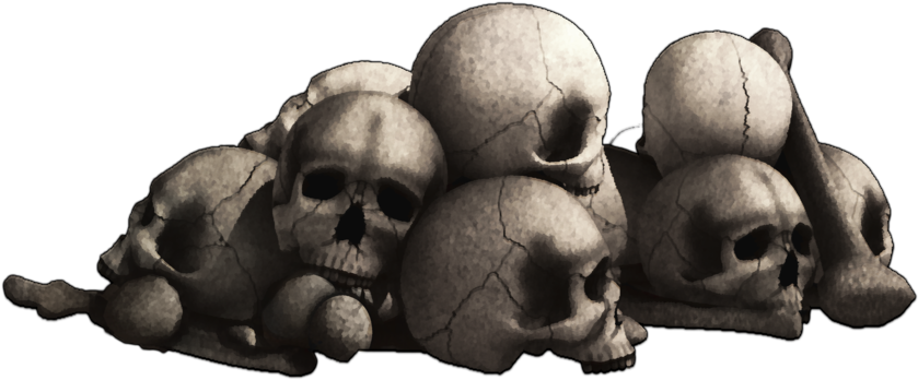 Pile_of_ Human_ Skulls_ Graphic PNG image