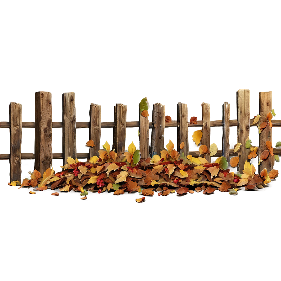 Pile Of Leaves By Fence Png Fct PNG image