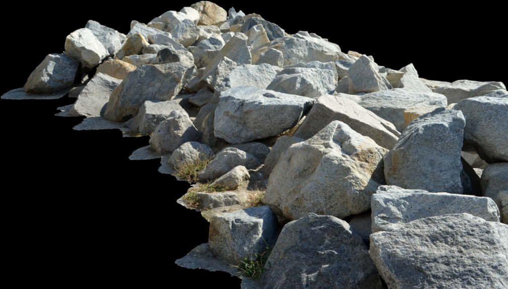 Pileof Rocks Isolatedon Black PNG image