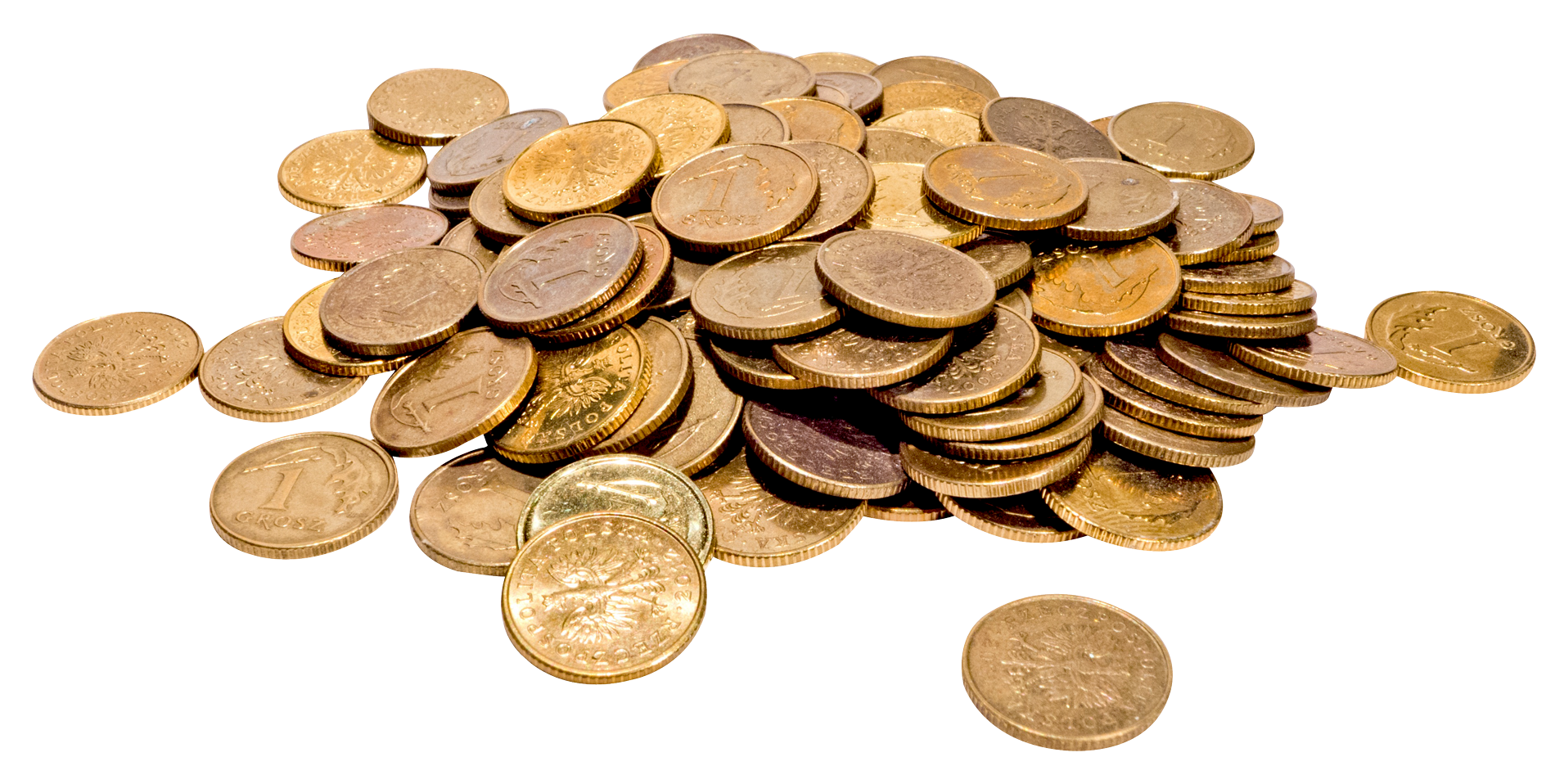 Pileof Various Gold Coins PNG image