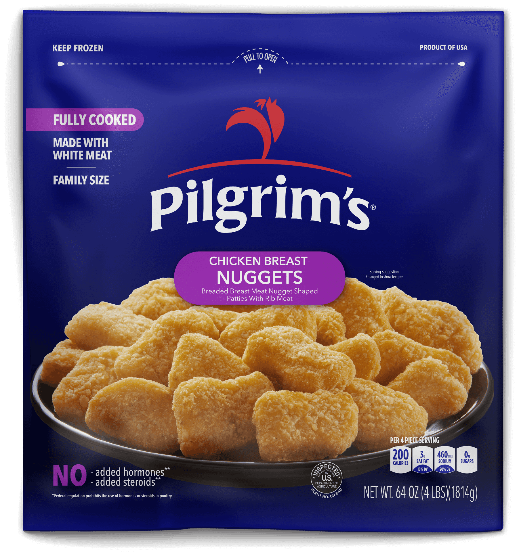 Pilgrims Chicken Nuggets Frozen Packaging PNG image