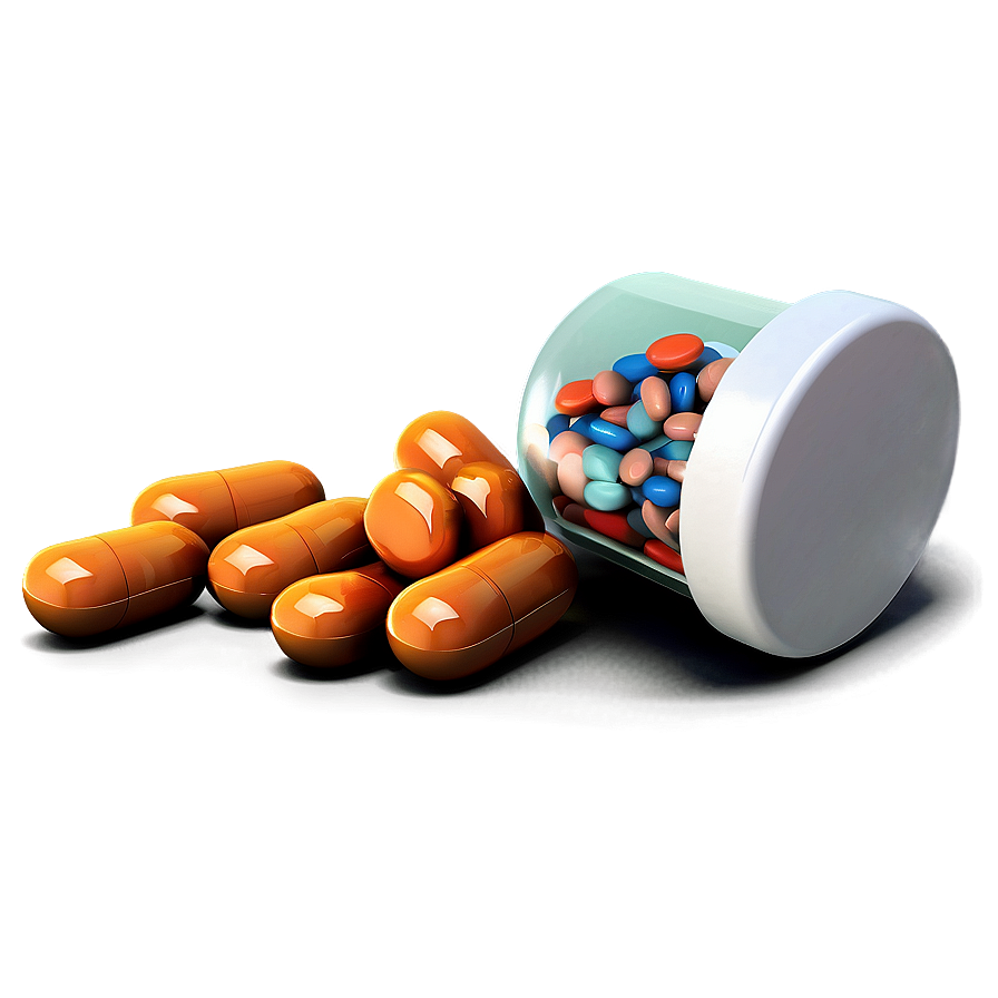 Pill Bottle And Pills Png Unl1 PNG image