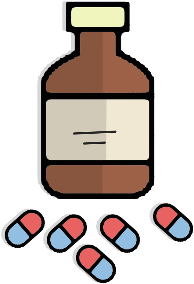 Pill Bottleand Capsules Illustration PNG image