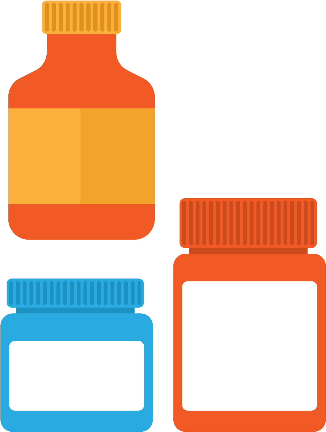 Pill Bottles Vector Illustration PNG image