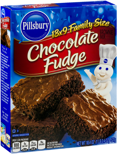 Pillsbury Chocolate Fudge Brownie Mix Box PNG image