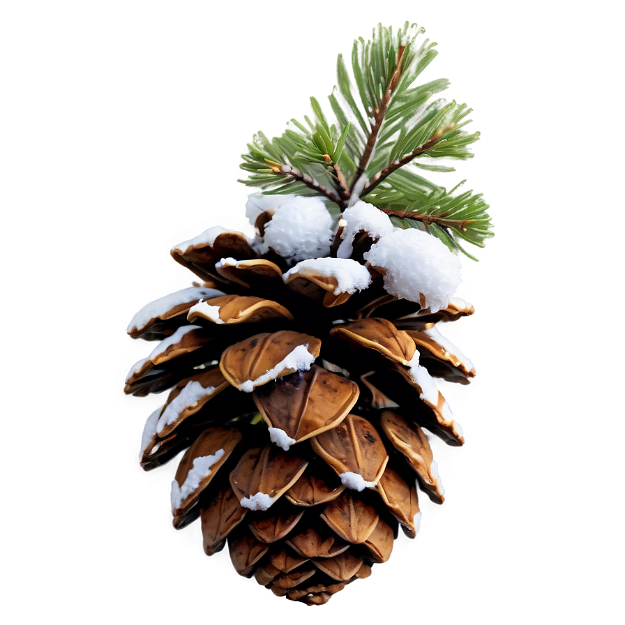 Pine Cone With Snow Png Ajx PNG image