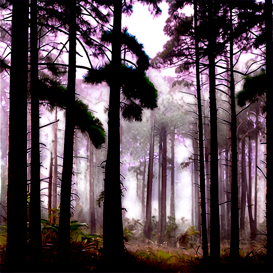 Pine Forest Misty Morning Png 38 PNG image